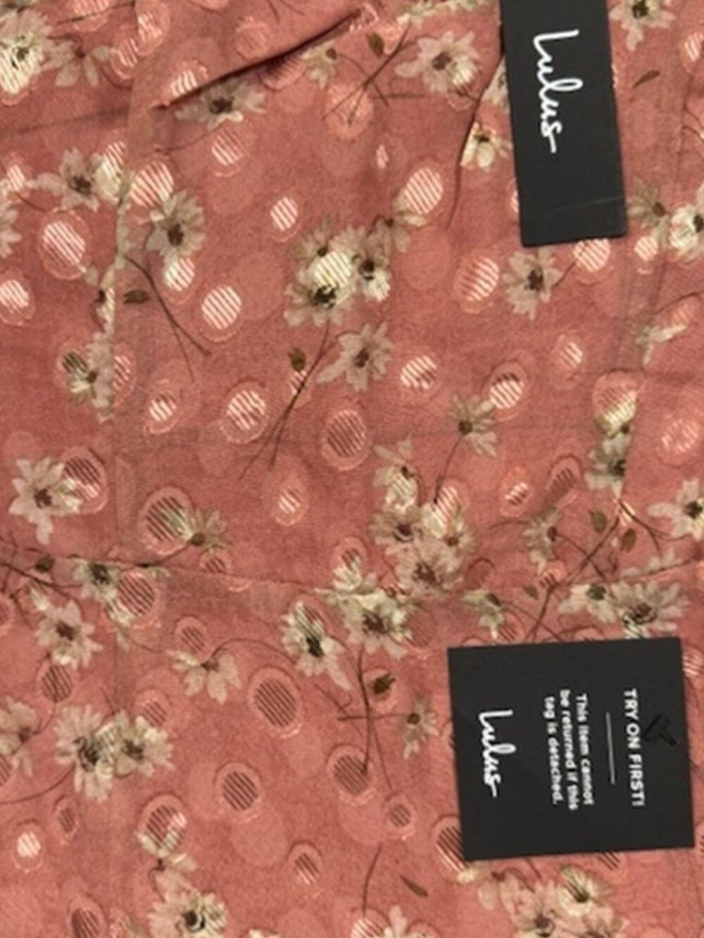 NWT Lulus Terrace Views Mauve Pink Floral Print Tiered Midi Dress (size S) - Picture 7 of 9